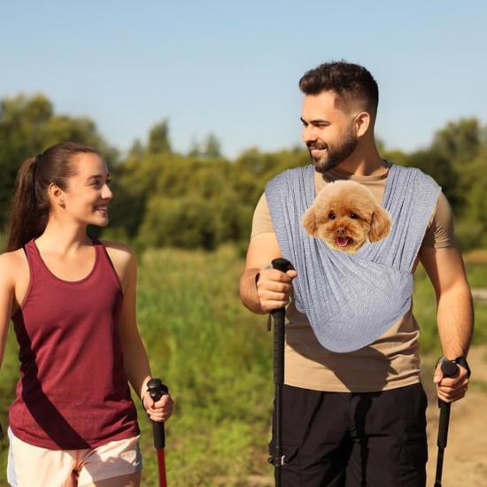 Dog Carrier Bag, Adjustable Sling for Small Dogs, Dog Carrier Bag up to 9 kg, for Dogs and Cats, Walking Outdoor Activities (Black) Dog Carrier Bag, Adjustable Sling for Small Dogs, Dog Carrier Bag up to 9 kg, for Dogs and Cats, Walking Outdoor Activities (Black)