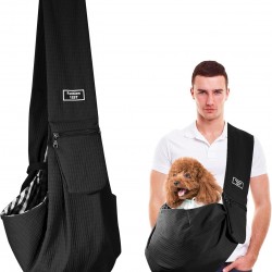 Dog Carrier Bag, Breathable Pet Bag, Load Capacity up to 6.5 kg, Hands-Free Dog Bag with Storage Bag for Small Dogs, Cats, Outdoor Walking Activities and Excursions (Black) Dog Carrier Bag, Breathable Pet Bag, Load Capacity up to 6.5 kg, Hands-Free Dog Bag with Storage Bag for Small Dogs, Cats, Outdoor Walking Activities and Excursions (Black)