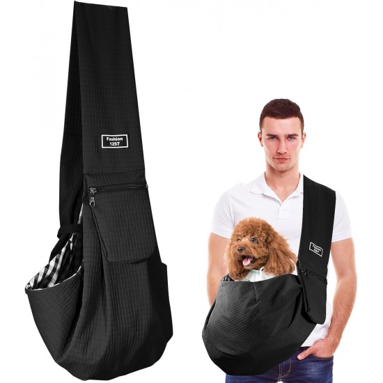 Dog Carrier Bag, Breathable Pet Bag, Load Capacity up to 6.5 kg, Hands-Free Dog Bag with Storage Bag for Small Dogs, Cats, Outdoor Walking Activities and Excursions (Black) Dog Carrier Bag, Breathable Pet Bag, Load Capacity up to 6.5 kg, Hands-Free Dog Bag with Storage Bag for Small Dogs, Cats, Outdoor Walking Activities and Excursions (Black)