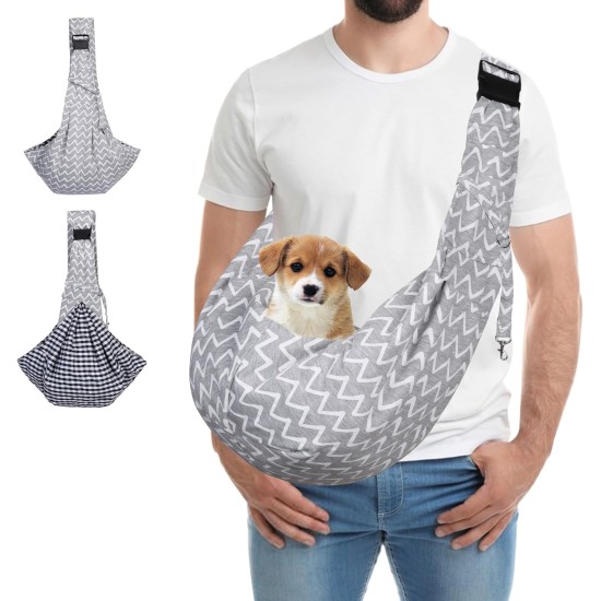 Dog Carrier Bag, Dog Bag for Small Dogs, Adjustable Shoulder Strap, Sling Dog, Sling Dog up to 7.5 kg, Walks and Outdoor Activities (Grey-A) Dog Carrier Bag, Dog Bag for Small Dogs, Adjustable Shoulder Strap, Sling Dog, Sling Dog up to 7.5 kg, Walks and Outdoor Activities (Grey-A)