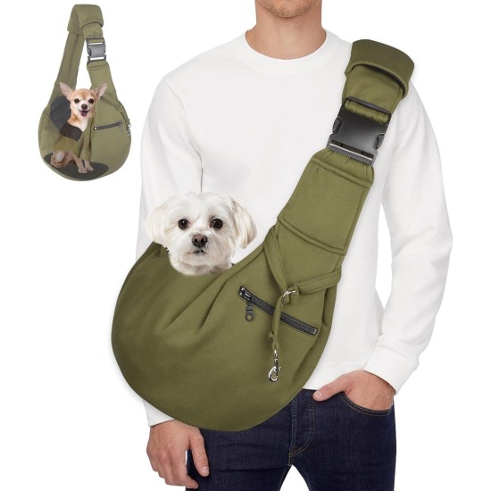 Dog Carrier Bag, Dog Carrier for Small Dogs, Sling Dog with Adjustable, Carry Bag for Small Dogs, Walks and Activities (Green) Dog Carrier Bag, Dog Carrier for Small Dogs, Sling Dog with Adjustable, Carry Bag for Small Dogs, Walks and Activities (Green)