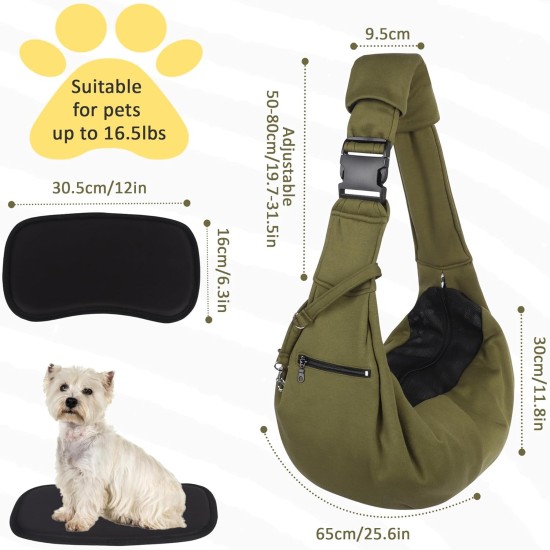 Dog Carrier Bag, Dog Carrier for Small Dogs, Sling Dog with Adjustable, Carry Bag for Small Dogs, Walks and Activities (Green) Dog Carrier Bag, Dog Carrier for Small Dogs, Sling Dog with Adjustable, Carry Bag for Small Dogs, Walks and Activities (Green)