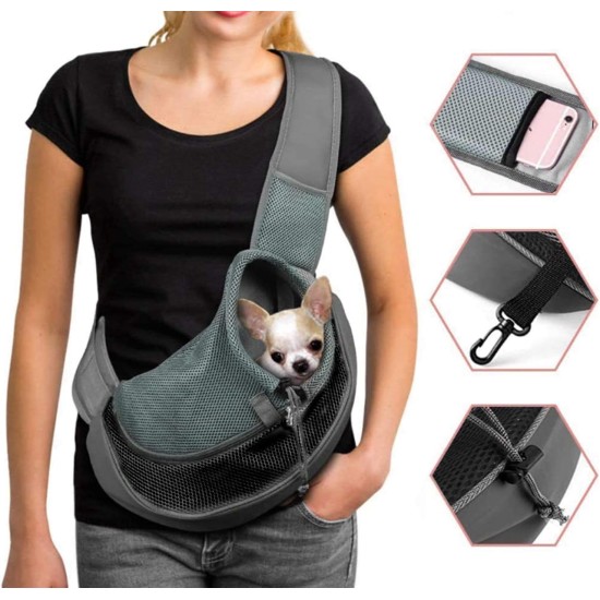 Dog Carrier Bag Dog Puppy Shoulder Bag Mesh Sling Breathable Pet Carrier Outdoor Bum Bag Cat Transport Bag Dog Carrier for Pets Within 5.5 kg Dog Carrier Bag Dog Puppy Shoulder Bag Mesh Sling Breathable Pet Carrier Outdoor Bum Bag Cat Transport Bag Dog Carrier for Pets Within 5.5 kg