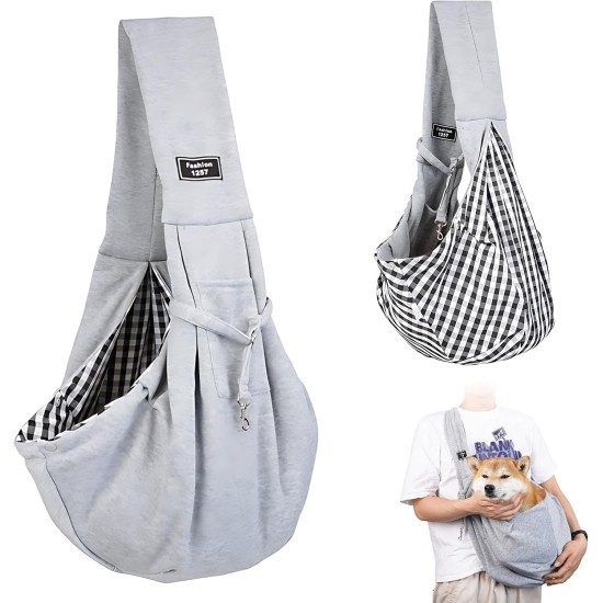 Dog Carrier Bag Dog Sling Adjustable Shoulder Strap Sling Dog Carrier Bag Reversible Transport Bag for Dogs and Other Pets up to 7.5 kg, Dog Bag for Walking Activities Dog Carrier Bag Dog Sling Adjustable Shoulder Strap Sling Dog Carrier Bag Reversible Transport Bag for Dogs and Other Pets up to 7.5 kg, Dog Bag for Walking Activities