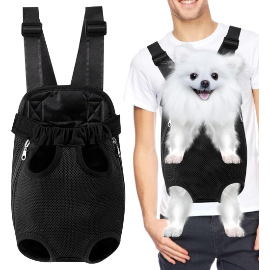 Dog Carrier Bag Dog Sling Breathable All-Round Bag Made of Canvas with Holes for Precise Attachment of Limbs Suitable for Small Pets Weighing 2.5 - 3.5 kg, Black Dog Carrier Bag Dog Sling Breathable All-Round Bag Made of Canvas with Holes for Precise Attachment of Limbs Suitable for Small Pets Weighing 2.5 - 3.5 kg, Black