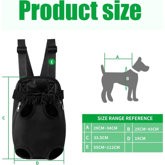Dog Carrier Bag Dog Sling Breathable All-Round Bag Made of Canvas with Holes for Precise Attachment of Limbs Suitable for Small Pets Weighing 2.5 - 3.5 kg, Black Dog Carrier Bag Dog Sling Breathable All-Round Bag Made of Canvas with Holes for Precise Attachment of Limbs Suitable for Small Pets Weighing 2.5 - 3.5 kg, Black