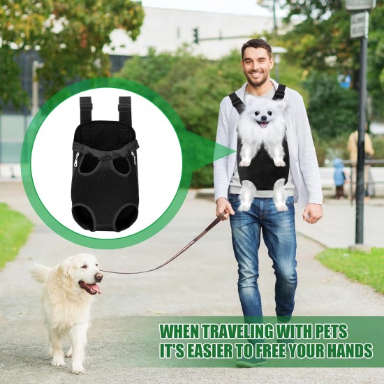 Dog Carrier Bag Dog Sling Breathable All-Round Bag Made of Canvas with Holes for Precise Attachment of Limbs Suitable for Small Pets Weighing 2.5 - 3.5 kg, Black Dog Carrier Bag Dog Sling Breathable All-Round Bag Made of Canvas with Holes for Precise Attachment of Limbs Suitable for Small Pets Weighing 2.5 - 3.5 kg, Black