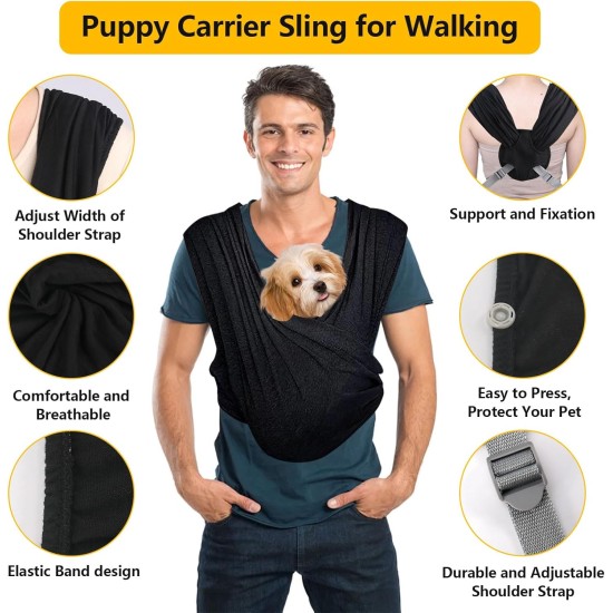 Dog Carrier Bag, Dog Sling for Small Dogs, Adjustable Strap, Dog Carrier Sling for Dogs and Cats, Outdoor Activities for Dogs and Cats, Outdoor Activities (Grey) Dog Carrier Bag, Dog Sling for Small Dogs, Adjustable Strap, Dog Carrier Sling for Dogs and Cats, Outdoor Activities for Dogs and Cats, Outdoor Activities (Grey)