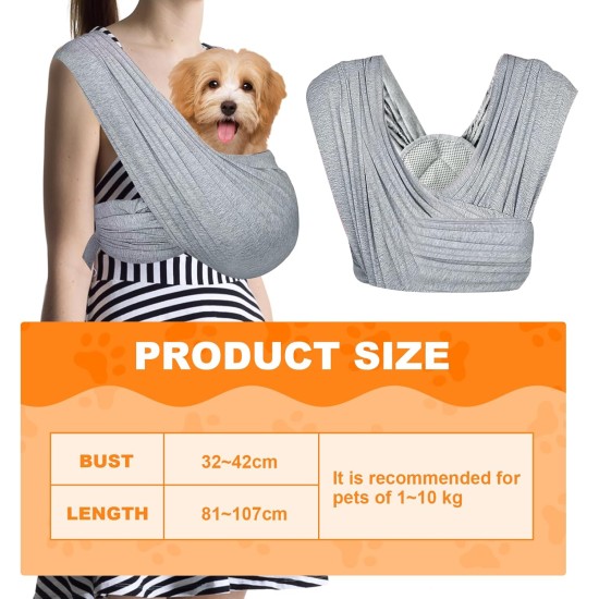 Dog Carrier Bag Dog up to 9 kg, Dog Sling with Adjustable Shoulder Strap, Sling Dog for Walking Outdoor Activities and Excursions, Dog Carrier for Small Dog Cat, Grey Dog Carrier Bag Dog up to 9 kg, Dog Sling with Adjustable Shoulder Strap, Sling Dog for Walking Outdoor Activities and Excursions, Dog Carrier for Small Dog Cat, Grey