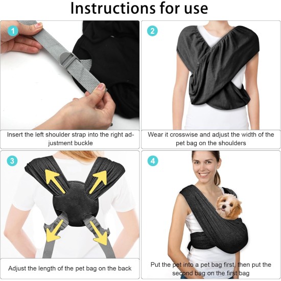 Dog Carrier Bag, Hands-Free Dog Carrier Sling Dog Size Adjustable Sling for Dogs, Double Shoulder Strap Dog Bag Front Dog Bag for Small Dogs Dog Carrier Bag, Hands-Free Dog Carrier Sling Dog Size Adjustable Sling for Dogs, Double Shoulder Strap Dog Bag Front Dog Bag for Small Dogs