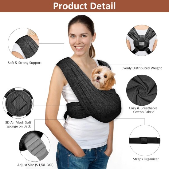 Dog Carrier Bag, Hands-Free Dog Carrier Sling Dog Size Adjustable Sling for Dogs, Double Shoulder Strap Dog Bag Front Dog Bag for Small Dogs Dog Carrier Bag, Hands-Free Dog Carrier Sling Dog Size Adjustable Sling for Dogs, Double Shoulder Strap Dog Bag Front Dog Bag for Small Dogs