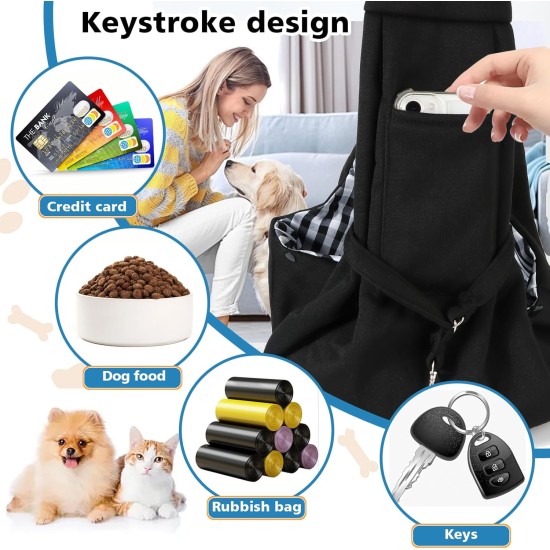 Dog Carrier Bag, Pet Carrier for Small Dogs and Cats for Outdoor and Excursions, Load Capacity up to 7.5 kg, Black Dog Carrier Bag, Pet Carrier for Small Dogs and Cats for Outdoor and Excursions, Load Capacity up to 7.5 kg, Black
