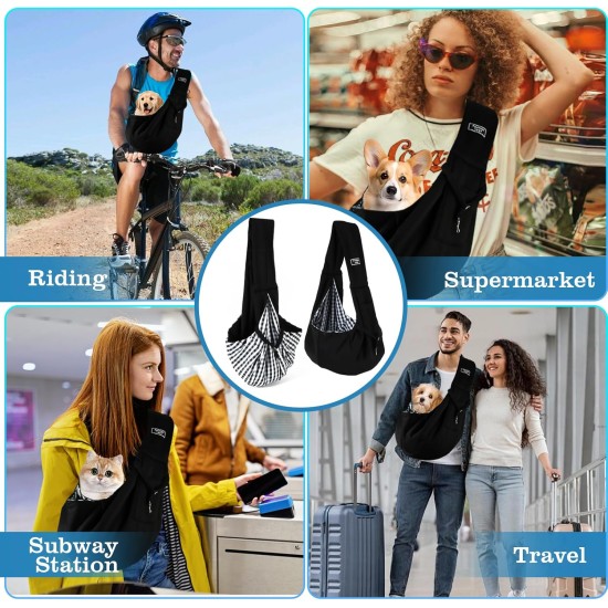 Dog Carrier Bag, Pet Carrier for Small Dogs and Cats for Outdoor and Excursions, Load Capacity up to 7.5 kg, Black Dog Carrier Bag, Pet Carrier for Small Dogs and Cats for Outdoor and Excursions, Load Capacity up to 7.5 kg, Black