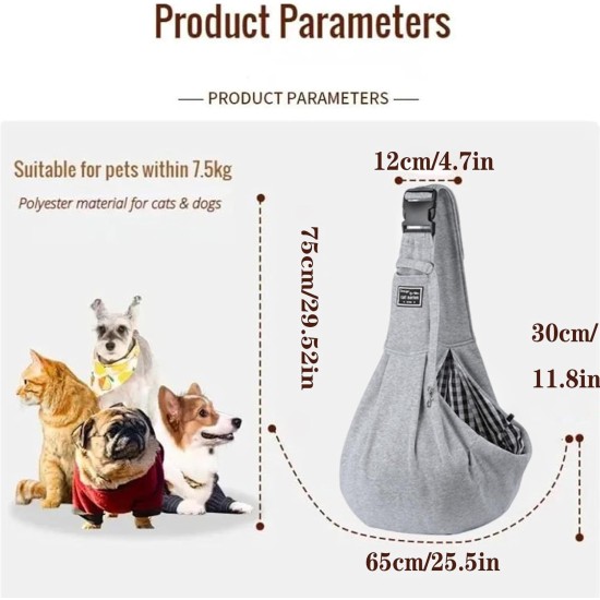 Dog Carrier Bag Puppy Carry Bag Dog Portable Adjustable Dog Sling Carrying Capacity up to 13 kg Dog Carry Bag for Dogs and Cats Walks (Grey) Dog Carrier Bag Puppy Carry Bag Dog Portable Adjustable Dog Sling Carrying Capacity up to 13 kg Dog Carry Bag for Dogs and Cats Walks (Grey)