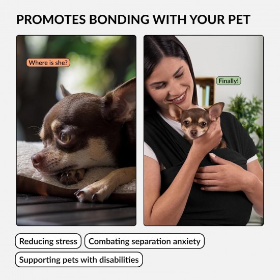 Dog Carrier Bag for Small Dogs - Anti-Anxiety Cat Sling Hands-Free Pet Carrier Bag Walking Outdoor Travel Dog Carrier for Cats and Dogs (Black) Dog Carrier Bag for Small Dogs - Anti-Anxiety Cat Sling Hands-Free Pet Carrier Bag Walking Outdoor Travel Dog Carrier for Cats and Dogs (Black)