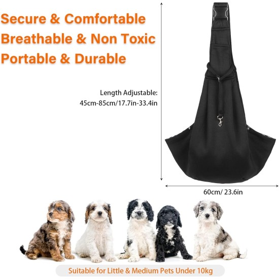 Dog Carrier Bag with Adjustable Shoulder Strap, Transport Bag, Shoulder Bag, Dog for Pets, Dogs, Cats, Hands-Free for Walking, Outdoor Travel (Black) Dog Carrier Bag with Adjustable Shoulder Strap, Transport Bag, Shoulder Bag, Dog for Pets, Dogs, Cats, Hands-Free for Walking, Outdoor Travel (Black)