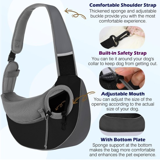Dog Carrier, Dog Bag, Adjustable Carry Bag, Dog, Pet Shoulder Bag, Transport Bag for Pets, Dog Carrier Bags for Outdoor Travel - L, Dark Grey + Black Dog Carrier, Dog Bag, Adjustable Carry Bag, Dog, Pet Shoulder Bag, Transport Bag for Pets, Dog Carrier Bags for Outdoor Travel - L, Dark Grey + Black