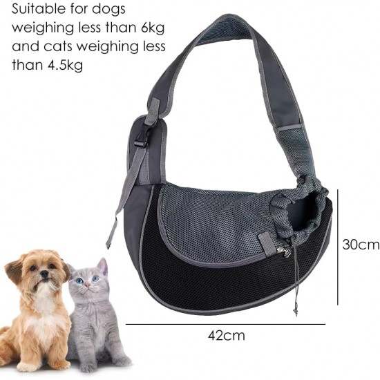 Dog Carrier, Dog Bag, Transport Bag for Pets, Adjustable Carry Bag Dog, Pet Shoulder Bag, Mesh Dog Carrier, for Outdoor Walking Activities and Excursions, Black - L Dog Carrier, Dog Bag, Transport Bag for Pets, Adjustable Carry Bag Dog, Pet Shoulder Bag, Mesh Dog Carrier, for Outdoor Walking Activities and Excursions, Black - L