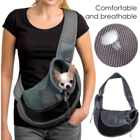 Dog Carrier, Dog Bag, Transport Bag for Pets, Adjustable Carry Bag Dog, Pet Shoulder Bag, Mesh Dog Carrier, for Outdoor Walking Activities and Excursions, Black - L Dog Carrier, Dog Bag, Transport Bag for Pets, Adjustable Carry Bag Dog, Pet Shoulder Bag, Mesh Dog Carrier, for Outdoor Walking Activities and Excursions, Black - L