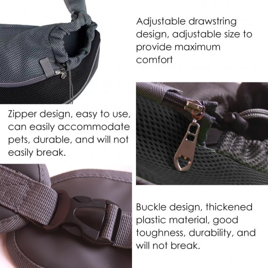 Dog Carrier, Dog Bag, Transport Bag for Pets, Adjustable Carry Bag Dog, Pet Shoulder Bag, Mesh Dog Carrier, for Outdoor Walking Activities and Excursions, Black - L Dog Carrier, Dog Bag, Transport Bag for Pets, Adjustable Carry Bag Dog, Pet Shoulder Bag, Mesh Dog Carrier, for Outdoor Walking Activities and Excursions, Black - L