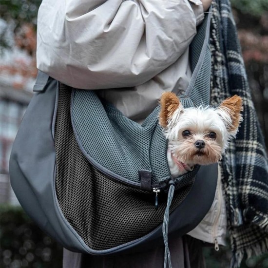 Dog Carrier, Dog Bag, Transport Bag for Pets, Adjustable Carry Bag Dog, Pet Shoulder Bag, Mesh Dog Carrier, for Outdoor Walking Activities and Excursions, Black - L Dog Carrier, Dog Bag, Transport Bag for Pets, Adjustable Carry Bag Dog, Pet Shoulder Bag, Mesh Dog Carrier, for Outdoor Walking Activities and Excursions, Black - L