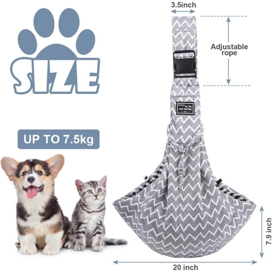 Dog Carrier Puppy Reversible Transport Bag for Dogs and Other Pets up to 7.5 kg Sling Dog Adjustable Secure Carry Strap for Small Dogs for Outdoor Walks Black Dog Carrier Puppy Reversible Transport Bag for Dogs and Other Pets up to 7.5 kg Sling Dog Adjustable Secure Carry Strap for Small Dogs for Outdoor Walks Black