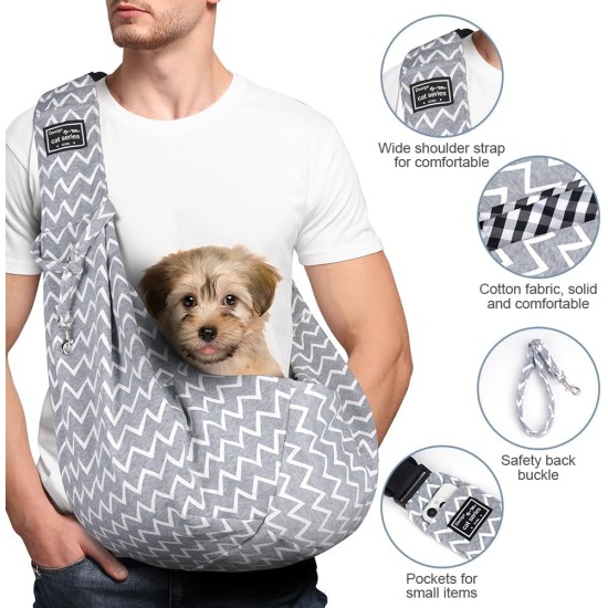 Dog Carrier Puppy Reversible Transport Bag for Dogs and Other Pets up to 7.5 kg Sling Dog Adjustable Secure Carry Strap for Small Dogs for Outdoor Walks Black Dog Carrier Puppy Reversible Transport Bag for Dogs and Other Pets up to 7.5 kg Sling Dog Adjustable Secure Carry Strap for Small Dogs for Outdoor Walks Black