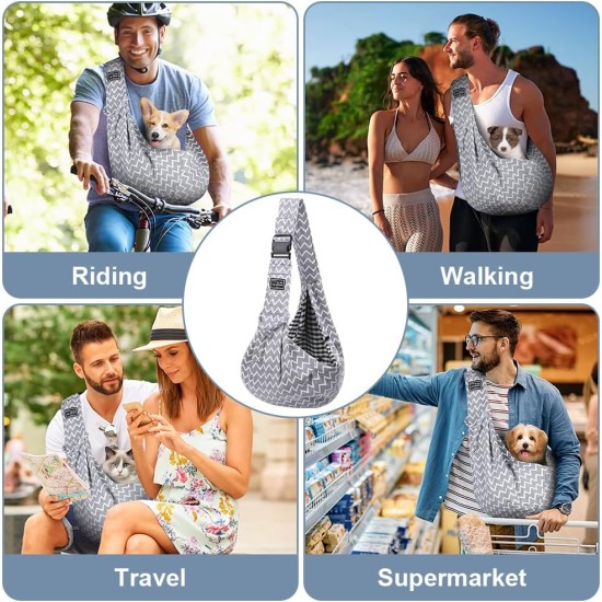 Dog Carrier Puppy Reversible Transport Bag for Dogs and Other Pets up to 7.5 kg Sling Dog Adjustable Secure Carry Strap for Small Dogs for Outdoor Walks Black Dog Carrier Puppy Reversible Transport Bag for Dogs and Other Pets up to 7.5 kg Sling Dog Adjustable Secure Carry Strap for Small Dogs for Outdoor Walks Black