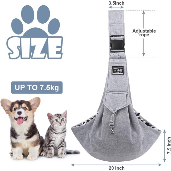 Dog Carrier Puppy Reversible Transport Bag for Dogs and Other Pets up to 7.5 kg Sling Dog Adjustable Secure Carry Strap for Small Dogs for Outdoor Walks Black Dog Carrier Puppy Reversible Transport Bag for Dogs and Other Pets up to 7.5 kg Sling Dog Adjustable Secure Carry Strap for Small Dogs for Outdoor Walks Black