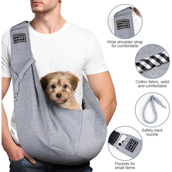 Dog Carrier Puppy Reversible Transport Bag for Dogs and Other Pets up to 7.5 kg Sling Dog Adjustable Secure Carry Strap for Small Dogs for Outdoor Walks Black Dog Carrier Puppy Reversible Transport Bag for Dogs and Other Pets up to 7.5 kg Sling Dog Adjustable Secure Carry Strap for Small Dogs for Outdoor Walks Black