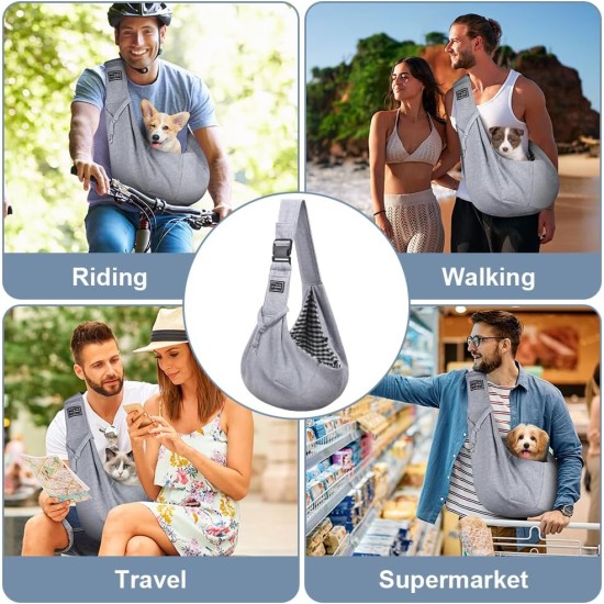 Dog Carrier Puppy Reversible Transport Bag for Dogs and Other Pets up to 7.5 kg Sling Dog Adjustable Secure Carry Strap for Small Dogs for Outdoor Walks Black Dog Carrier Puppy Reversible Transport Bag for Dogs and Other Pets up to 7.5 kg Sling Dog Adjustable Secure Carry Strap for Small Dogs for Outdoor Walks Black