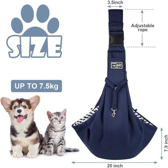 Dog Carrier Puppy Reversible Transport Bag for Dogs and Other Pets up to 7.5 kg Sling Dog Adjustable Secure Carry Strap for Small Dogs for Outdoor Walks Black Dog Carrier Puppy Reversible Transport Bag for Dogs and Other Pets up to 7.5 kg Sling Dog Adjustable Secure Carry Strap for Small Dogs for Outdoor Walks Black