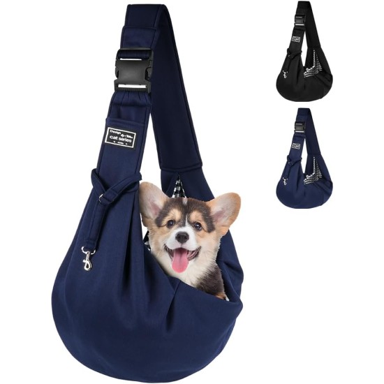 Dog Carrier Puppy Reversible Transport Bag for Dogs and Other Pets up to 7.5 kg Sling Dog Adjustable Secure Carry Strap for Small Dogs for Outdoor Walks Black Dog Carrier Puppy Reversible Transport Bag for Dogs and Other Pets up to 7.5 kg Sling Dog Adjustable Secure Carry Strap for Small Dogs for Outdoor Walks Black