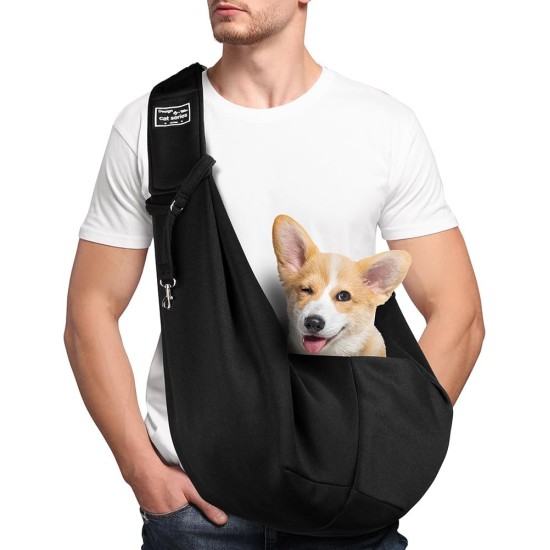 Dog Carrier Puppy Reversible Transport Bag for Dogs and Other Pets up to 7.5 kg Sling Dog Adjustable Secure Carry Strap for Small Dogs for Outdoor Walks Black Dog Carrier Puppy Reversible Transport Bag for Dogs and Other Pets up to 7.5 kg Sling Dog Adjustable Secure Carry Strap for Small Dogs for Outdoor Walks Black