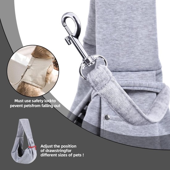 Dog Carrier Reversible with Storage Bag, Hands Free Sling for Small Dogs and Cats, Travel Safety Harness, Dog Cat Harness (Grey) Dog Carrier Reversible with Storage Bag, Hands Free Sling for Small Dogs and Cats, Travel Safety Harness, Dog Cat Harness (Grey)