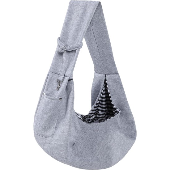Dog Carrier Reversible with Storage Bag, Hands Free Sling for Small Dogs and Cats, Travel Safety Harness, Dog Cat Harness (Grey)
