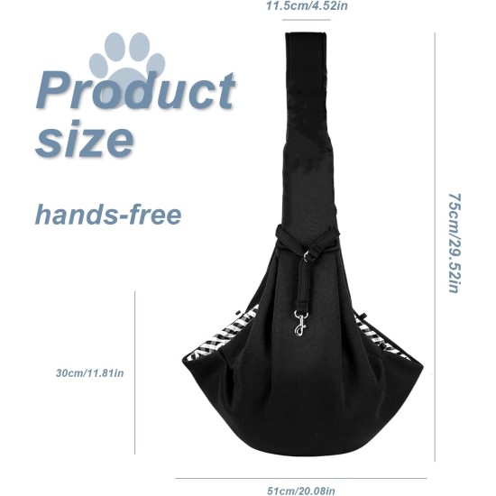 Dog Carrier Sling 7.5 kg Cat Carrier Sling Black Dog Bag with Hook and Side Pockets for Taking Pets to the Park, Walking or Shopping Dog Carrier Sling 7.5 kg Cat Carrier Sling Black Dog Bag with Hook and Side Pockets for Taking Pets to the Park, Walking or Shopping
