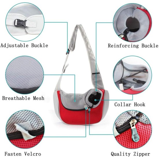 Dog Carrier Sling, Breathable Mesh Shoulder Bag / Travel Bag / Pet Transport Bag for Dogs, Puppies & Cats Dog Carrier Sling, Breathable Mesh Shoulder Bag / Travel Bag / Pet Transport Bag for Dogs, Puppies & Cats