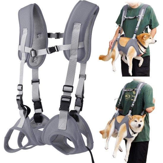 Dog Carrier Sling Portable Outdoor Backpack Emergency Backpack Pet Carrier for Elderly Dogs, Joint Injuries, Arthritis, Stair Climbing and Descending, Paralysis, Grey, S Dog Carrier Sling Portable Outdoor Backpack Emergency Backpack Pet Carrier for Elderly Dogs, Joint Injuries, Arthritis, Stair Climbing and Descending, Paralysis, Grey, S
