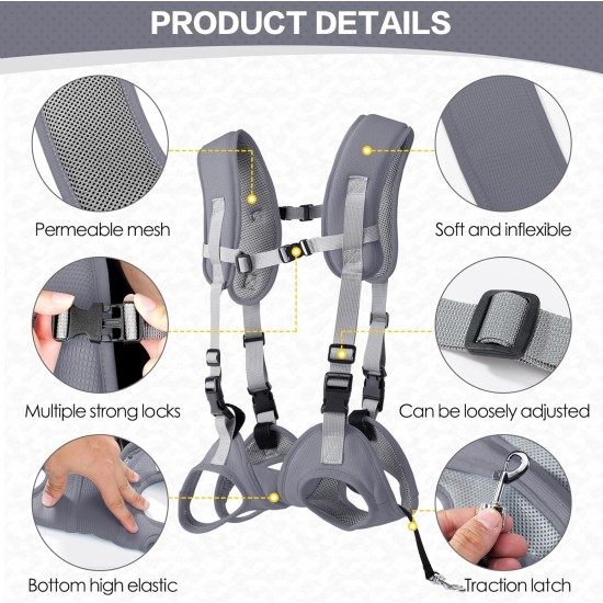 Dog Carrier Sling Portable Outdoor Backpack Emergency Backpack Pet Carrier for Elderly Dogs, Joint Injuries, Arthritis, Stair Climbing and Descending, Paralysis, Grey, S Dog Carrier Sling Portable Outdoor Backpack Emergency Backpack Pet Carrier for Elderly Dogs, Joint Injuries, Arthritis, Stair Climbing and Descending, Paralysis, Grey, S