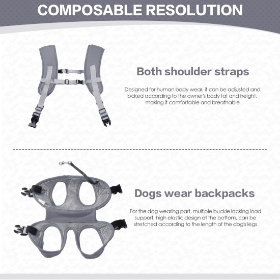 Dog Carrier Sling Portable Outdoor Backpack Emergency Backpack Pet Carrier for Elderly Dogs, Joint Injuries, Arthritis, Stair Climbing and Descending, Paralysis, Grey, S Dog Carrier Sling Portable Outdoor Backpack Emergency Backpack Pet Carrier for Elderly Dogs, Joint Injuries, Arthritis, Stair Climbing and Descending, Paralysis, Grey, S