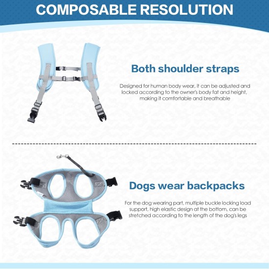 Dog Carrier Sling Portable Outdoor Backpack Emergency Backpack Pet Carrier for Elderly Dogs, Joint Injuries, Arthritis, Stair Climbing and Descending, Paralysis, Blue, L Dog Carrier Sling Portable Outdoor Backpack Emergency Backpack Pet Carrier for Elderly Dogs, Joint Injuries, Arthritis, Stair Climbing and Descending, Paralysis, Blue, L