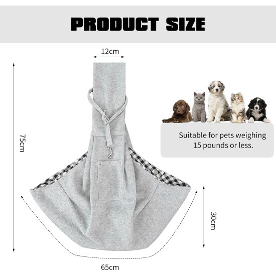 Dog Carry Bag, Dog Carry Bag, Load Capacity 15 Pounds, Wide Shoulder Strap Design, Suitable for Walks, Outdoor Activities and Short Trips (Grey) Dog Carry Bag, Dog Carry Bag, Load Capacity 15 Pounds, Wide Shoulder Strap Design, Suitable for Walks, Outdoor Activities and Short Trips (Grey)