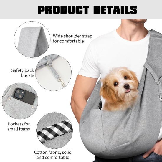 Dog Carry Bag, Dog Carry Bag, Load Capacity 15 Pounds, Wide Shoulder Strap Design, Suitable for Walks, Outdoor Activities and Short Trips (Grey) Dog Carry Bag, Dog Carry Bag, Load Capacity 15 Pounds, Wide Shoulder Strap Design, Suitable for Walks, Outdoor Activities and Short Trips (Grey)