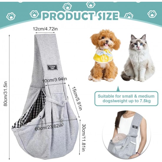 Dog Carry Bag, Transport Bag for Dogs and Other Pets up to 7.5 kg, Dog Shoulder Bag, Adjustable for Walking Outdoor Activities and Excursions Dog Carry Bag, Transport Bag for Dogs and Other Pets up to 7.5 kg, Dog Shoulder Bag, Adjustable for Walking Outdoor Activities and Excursions