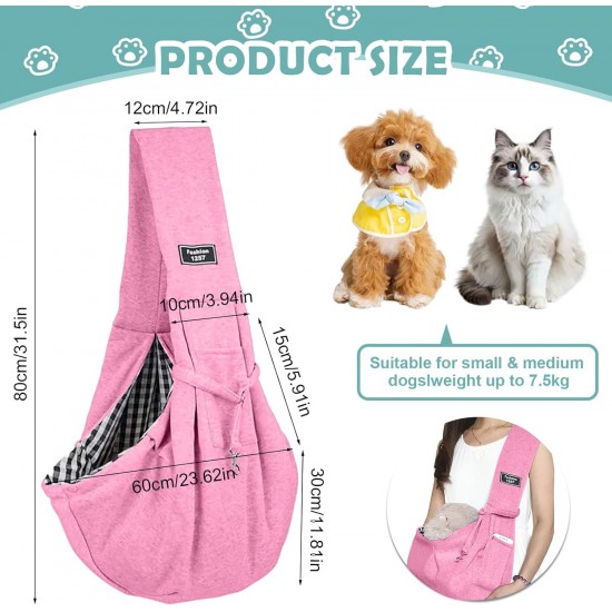 Dog Carry Bag, Transport Bag for Dogs and Other Pets up to 7.5 kg, Dog Shoulder Bag, Adjustable for Walking Outdoor Activities and Excursions Dog Carry Bag, Transport Bag for Dogs and Other Pets up to 7.5 kg, Dog Shoulder Bag, Adjustable for Walking Outdoor Activities and Excursions