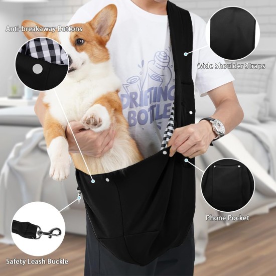 Dog Carry Bag, Under 7.5 kg Dog Carry Bag, Portable Dog Carrier Bag, Dog Bag for Hanging, Sling Cat, for Walking Activities Outdoor and Excursions (Black) Dog Carry Bag, Under 7.5 kg Dog Carry Bag, Portable Dog Carrier Bag, Dog Bag for Hanging, Sling Cat, for Walking Activities Outdoor and Excursions (Black)