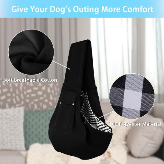 Dog Carry Bag, Under 7.5 kg Dog Carry Bag, Portable Dog Carrier Bag, Dog Bag for Hanging, Sling Cat, for Walking Activities Outdoor and Excursions (Black) Dog Carry Bag, Under 7.5 kg Dog Carry Bag, Portable Dog Carrier Bag, Dog Bag for Hanging, Sling Cat, for Walking Activities Outdoor and Excursions (Black)