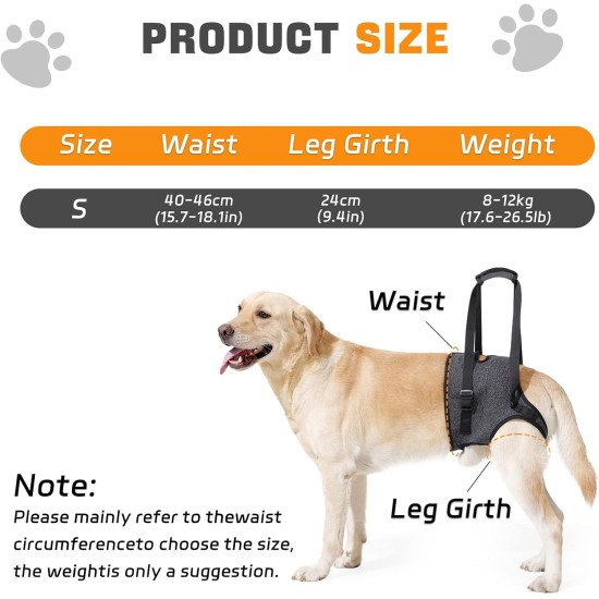 Dog Carrying Aid for Rear Legs, Carrying Harness Dog Sling with Handle, Lifting Harness for Dogs, Dog Lifting Harness for Disabled, Injured or Older Dogs (Black) Dog Carrying Aid for Rear Legs, Carrying Harness Dog Sling with Handle, Lifting Harness for Dogs, Dog Lifting Harness for Disabled, Injured or Older Dogs (Black)