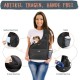 Dog Friendly Sling Dogs, Hands-Free Travel Bag for Small Pets with Adjustable Straps, Hardboard Base Safety Belt, for Dogs up to 2.8 kg, Widened Version, Grey Dog Friendly Sling Dogs, Hands-Free Travel Bag for Small Pets with Adjustable Straps, Hardboard Base Safety Belt, for Dogs up to 2.8 kg, Widened Version, Grey